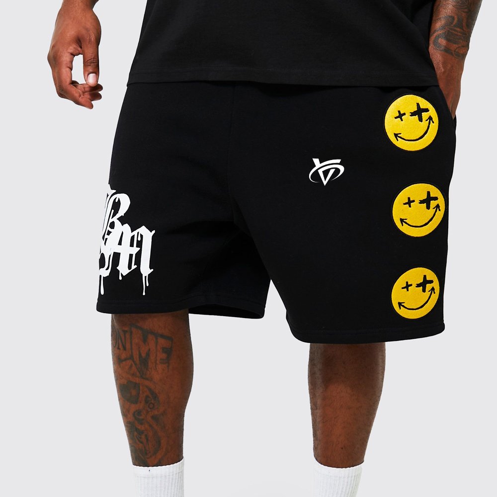 Plus Bm Applique Jersey Shorts